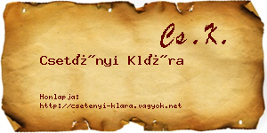 Csetényi Klára névjegykártya