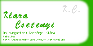 klara csetenyi business card