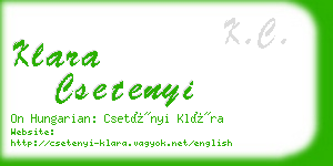 klara csetenyi business card